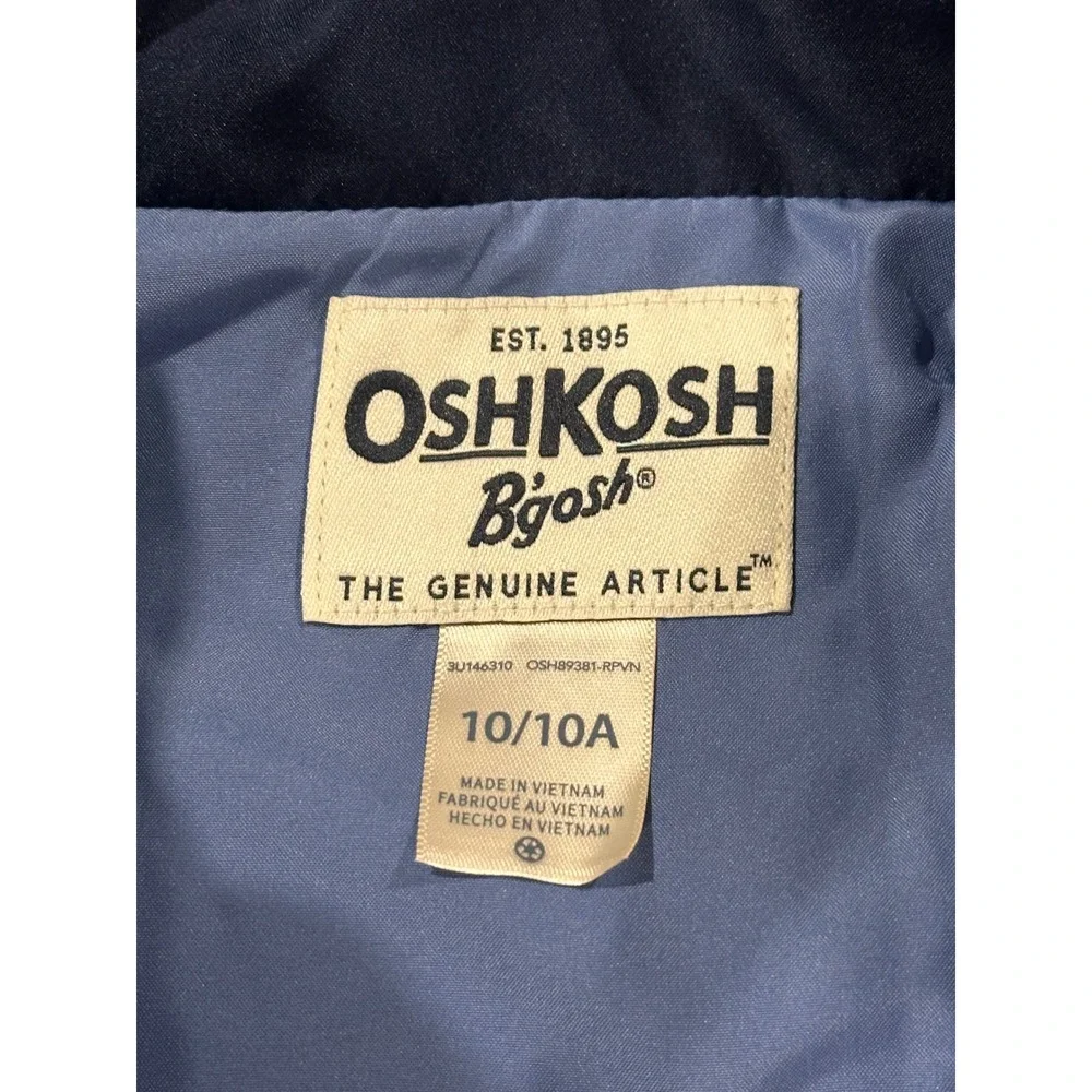 OshKosh B'gosh Kids Blue Colorblock Puffer Vest Size 10 Sleeveless Jacket